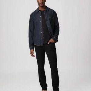 PAIGE Transcend Federal Black Slim Straight Jeans size 35